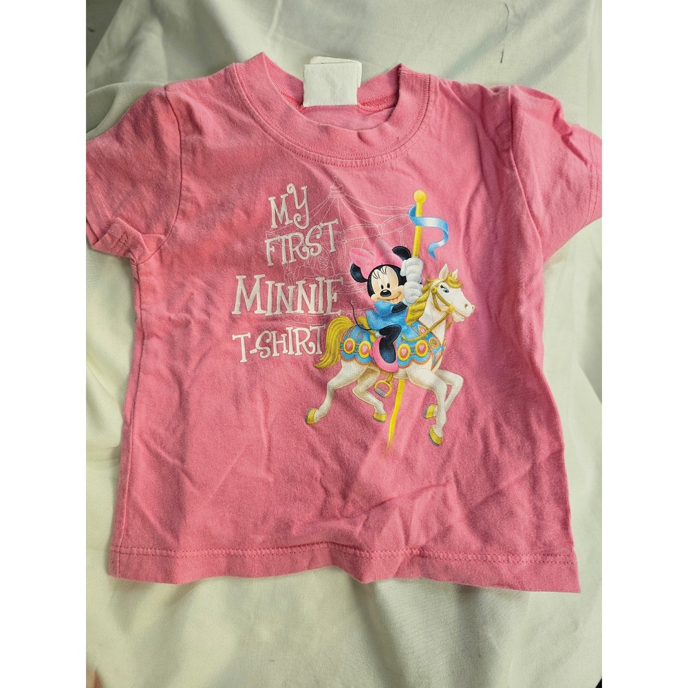Vintage Disney Baby Minnie Mouse Carousel Pink T-Shirt 12/18 Months Jerry Leigh
